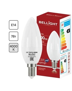 Лампа светодиодная Е14 7 Вт свеча 600 Лм нейтральный белый свет Bellight