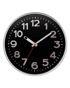 Настенные часы D30 см пластик цвет серебристый Troykatime