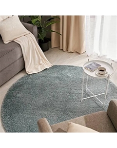 Ковер Shaggy Bosfor круг ø120 см полипропилен цвет голубой Kreaforta