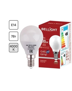 Лампа светодиодная Е14 шар 7 Вт 600 Лм нейтральный белый свет Bellight