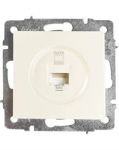 Розетка компьютерная встраиваемая Vesna cat 6 цвет жемчужно-белый Lezard