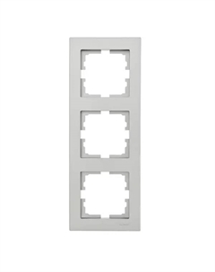 Рамка для розеток и выключателей Vesna 3 поста цвет платина Lezard