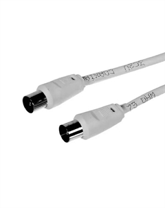 Удлинитель антенный штекер-штекер 2 м, цвет белый Oxion