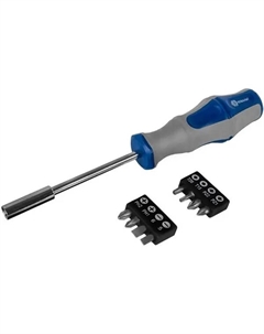 Отвертка с набором бит 646-676, 9 предметов Кобальт