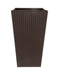 Горшок цветочный Ротанг 26x26x45.7 см v7.6 л пластик коричневый Idea