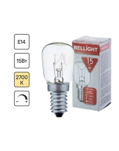 Лампа накаливания для холодильника E14 15 Вт свет тёплый белый Bellight