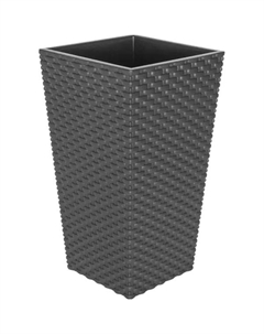 Горшок цветочный Ротанг 20x20x36 см v5.5 л пластик коричневый Idea