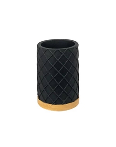 Стакан для зубных щёток Lille полирезин цвет черный/дерево Lemer