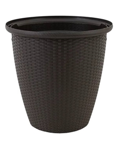 Кашпо Rattan ø47 h47 см v50 л пластик горький шоколад Ingreen