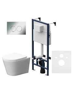 Комплект инсталляция с унитазом AM.PM Flash 2.0 Aqua Spin IS70151.9H1900, с микролифтом, клавиша ProC L цвет хром Am.pm.