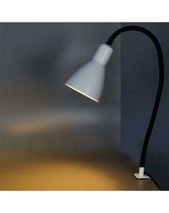 Рабочая лампа на струбцине гибкая цвет белый Camelion