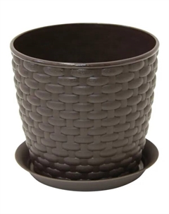 Кашпо Ротанг ø15.5 h13.6 см v2 л пластик коричневый Idea
