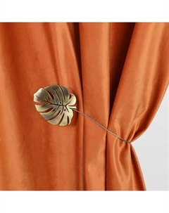 Подхват для штор Лист магнитный 8.2 см металл цвет бронза Без бренда