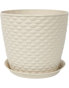 Кашпо Ротанг ø18 h15.8 см v3 л пластик белый Idea
