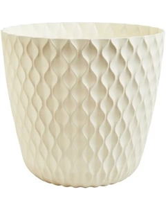 Горшок цветочный Wave ø27 h25 см v10 л полипропилен белый Ingreen
