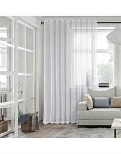 Тюль на ленте для кухни Сильвер 300x295 см цвет экрю Miamoza