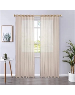 Тюль на ленте Palu 140x260 см цвет бежевый Trench 5 Без бренда