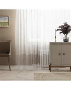 Тюль на ленте Игнесса 300x260 см цвет серый Без бренда