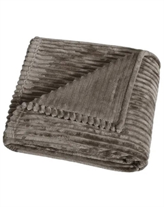 Плед Strips 200x220 см велсофт цвет серо-коричневый Столица текстиля