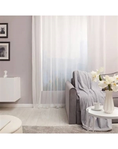 Тюль на ленте Роми 300x260 см цвет белый Miamoza