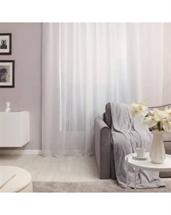 Тюль на ленте Блик 300x280 см цвет серый Без бренда