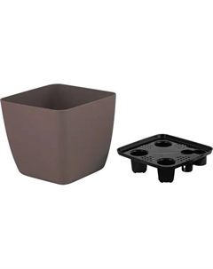 Горшок цветочный Vienna 13x13x12 см v1.5 л пластик горький шоколад Ingreen
