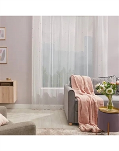 Тюль на ленте Лали 250x260 см цвет бело-розовый Miamoza