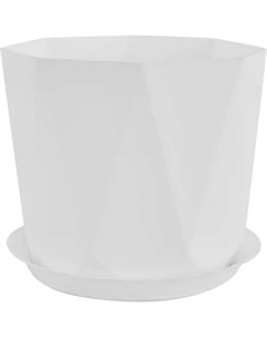 Кашпо для цветов Призма ø22 h19 см v4.7 л пластик белый Idea