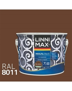 Грунт-эмаль по ржавчине 3 в 1 цвет орехово-коричневый полуматовый 2.5 л Linnimax