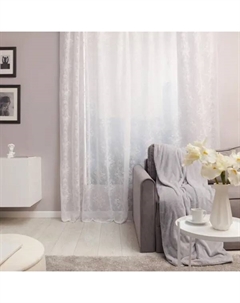 Тюль на ленте со скрытыми петлями Jamy 285x280 см цвет белый Inspire