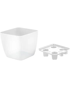 Горшок цветочный Vienna Orchid 13x13 см h12 см v1.5 л пластик белый Ingreen