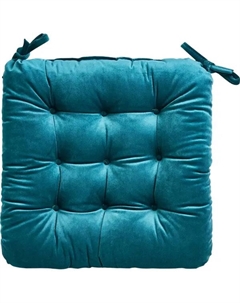 Подушка на сиденье «Emerald 1» 40x36 см цвет темно-бирюзовый Linen way