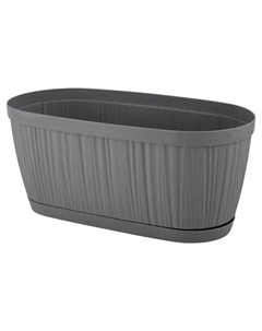 Горшок цветочный Barcelona 27.5x14.5x12.2 см v2.7 л пластик вулканический серый Ingreen