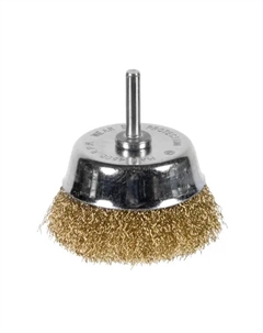 Щетка для дрели чашечная 75 мм латунированная сталь Dexter