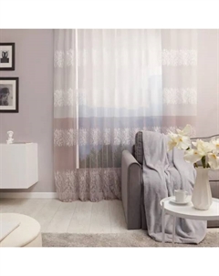 Тюль на ленте «Мираж» 300x260 см цвет розовый Без бренда