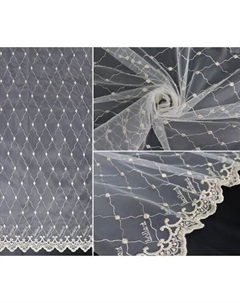 Тюль 1 м/п Вышивка 45867 сетка 280 см цвет золотой Texrepublic