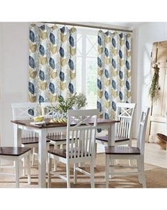 Штора для кухни на ленте Листья 145x180 см разноцветная Linen way