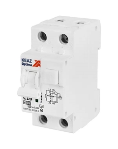 Дифференциальный автомат Opti Din 2P C16 А 30 мА 4.5 кА АС D63-22C16-AC-У3 Кэаз