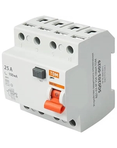 УЗО ВД1-63 4P 25 A 100 мА 4.5 кА AC SQ0203-0029 Tdm еlectric