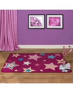 Ковер полиамид Звезды 30/32 100x150 см цвет розовый Нева тафт