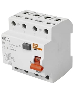 УЗО ВД1-63 4P 40 A 100 мА 4.5 кА AC SQ0203-0036 Tdm еlectric