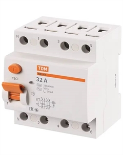 УЗО ВД1-63 4P 32 A 30 мА 4.5 кА AC SQ0203-0035 Tdm еlectric