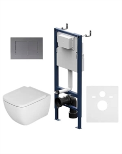 Комплект инсталляция с унитазом AM.PM Spike Flash Clean IS80251.9S1701, с микролифтом, клавиша цвет хром Am.pm.