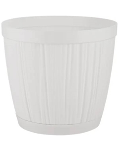 Горшок цветочный Barcelona ø24 h21.2 см v6.5 л пластик белый Ingreen