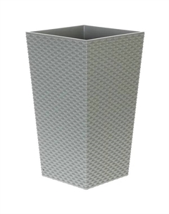 Кашпо Ротанг 26x26x45.7 см v7.6 л пластик серый Idea