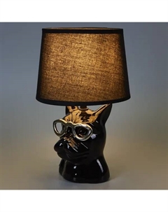 Настольная лампа декоративная Бульдог цвет черный Rexant