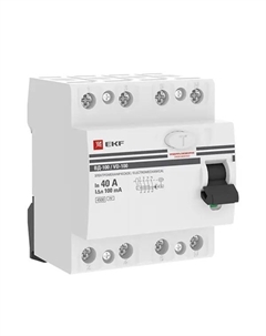 УЗО ВД-100 4P 40 А 100 мА 4.5 кА АС elcb-4-40-100-em-pro Ekf
