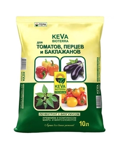 Грунт для томатов и перцев Keva Bioterra 10 л Gera