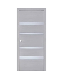 Дверь межкомнатная глухая с замком и петлями в комплекте Бостон 70x200 см ПВХ цвет серый Принцип