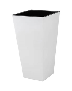 Горшок цветочный London Cube 25x25x47 см v19.4 л пластик белый жасмин Ingreen